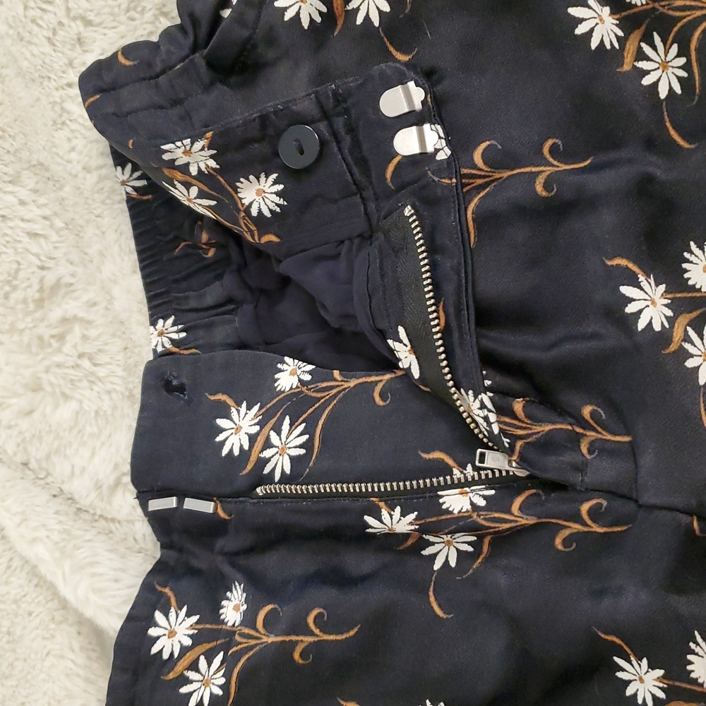 Anthropologie Navy Floral Wide-Leg Pants - Picture 4 of 16
